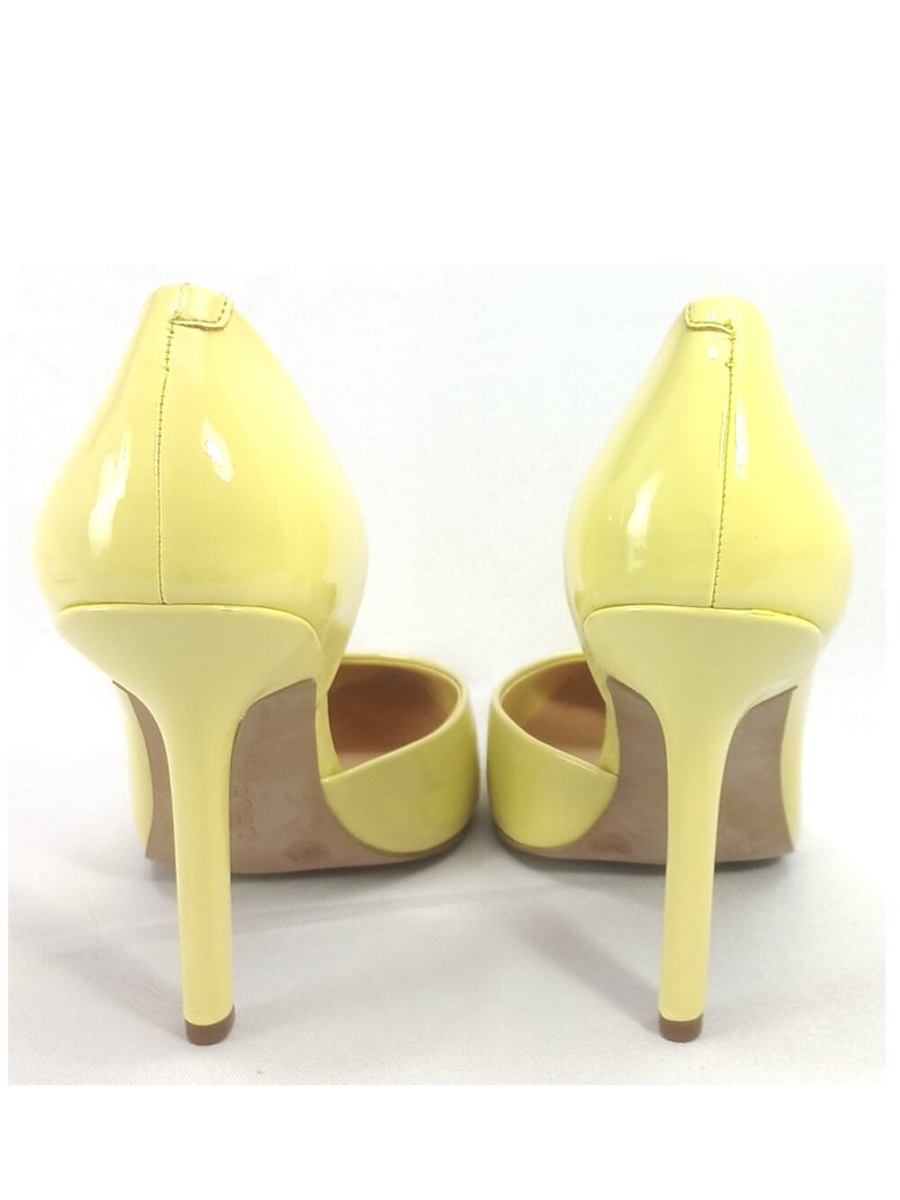 BCBG Paris Bright Yellow Patent Leather D'Orsay Pointy Toe High Heels Pumps BNWB - Picture 5 of 6